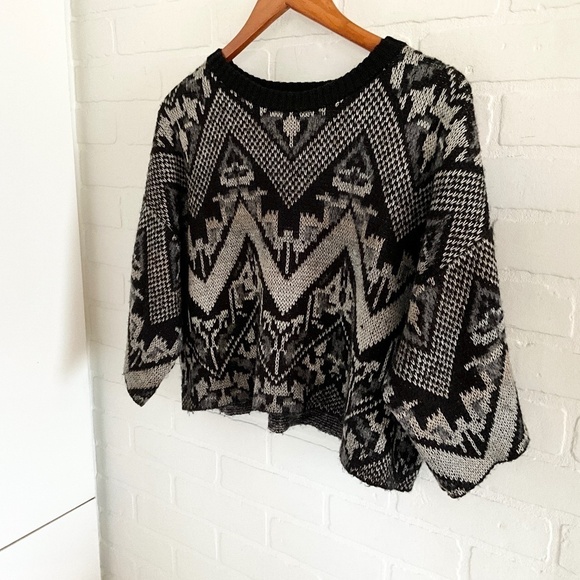 Anthropologie Free People Knit Sweater Superstar SouthWestern Oversized XS - Picture 7 of 11